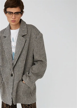 Striped oversized wool blazer Black/Powder Stripe Stella Nova 